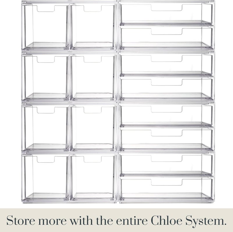 STORi Chloe Space-Saving Clear Drawer Organizer (4 Tall Drawers) Sort Office, Kitchen, Beauty Supplies, Makeup, Pens, Jewelry, Stationary, Made in USA - Image 5